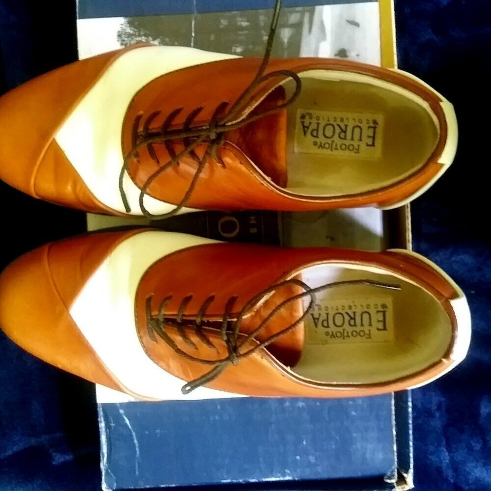 Women's Brown and White oxford FootJoy Golf Shoes - Size 6.5 - Picture 8 of 12